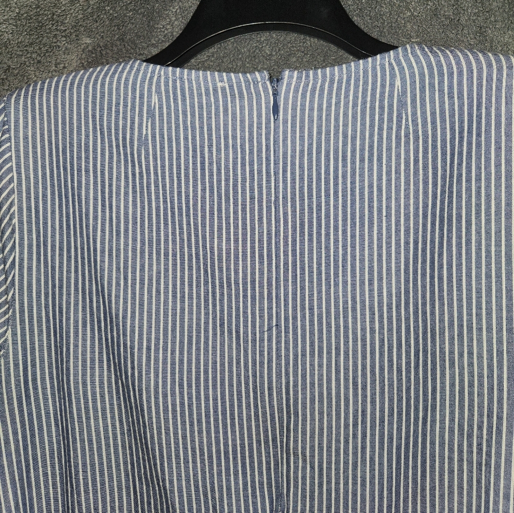 J. Crew Blue and White Striped Mini Dress Size 10 - Picture 7 of 9